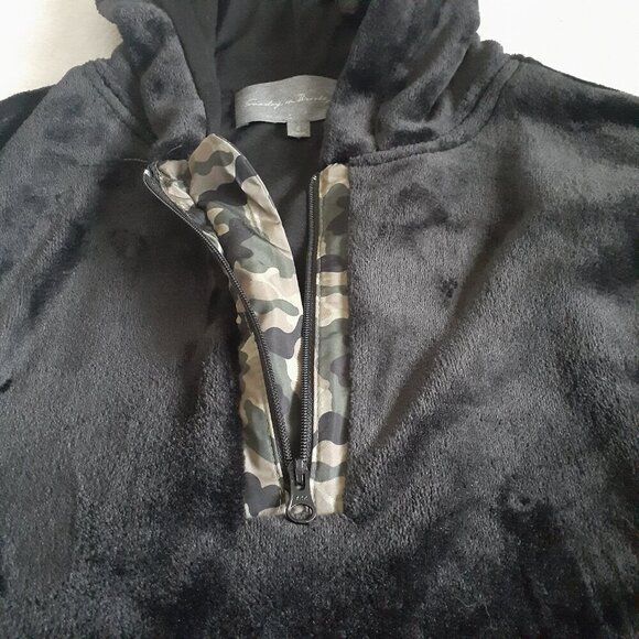 Anthropologie Sunday In Brooklyn Women's S Kelyn Cozy Black Hooded Pullover - Picture 6 of 11